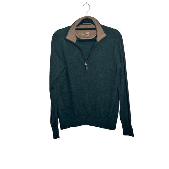 Orvis dark green 1/4 zip neck pullover sweater size Small - Picture 7 of 11